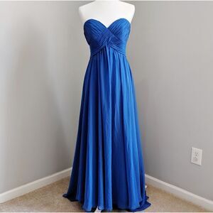 Sweetheart Royal Blue Sweetheart Neck Straplees Chiffon Formal Grown Dress Ss 6